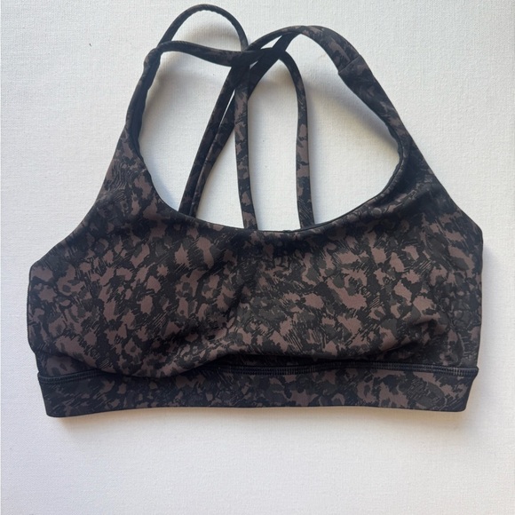 lululemon athletica Other - Lululemon Energy Longline Strappy Bra Black Camo Size 6